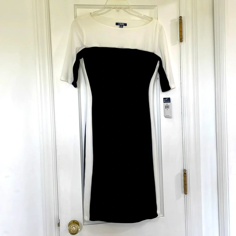 NWT CHAPS black and white dress small cocktail dress